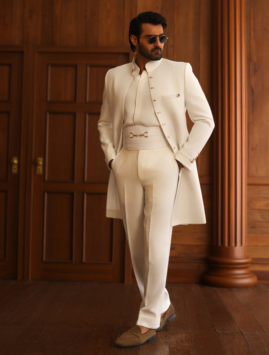 OFF-WHITE OPEN SHERWANI
