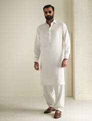 PEARL WHITE APPLIQUE KAMEEZ SHALWAR