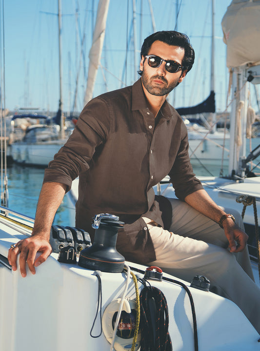 BROWN LINEN SHIRT