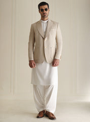 BEIGE CLASSIC TWO BUTTONS BLAZER
