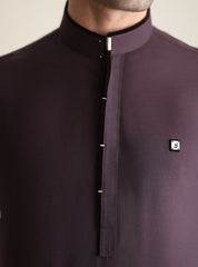 PURPLE GOLD DETAILED KAMEEZ SHALWAR