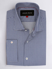 BLUE MICRO CHECK SHIRT