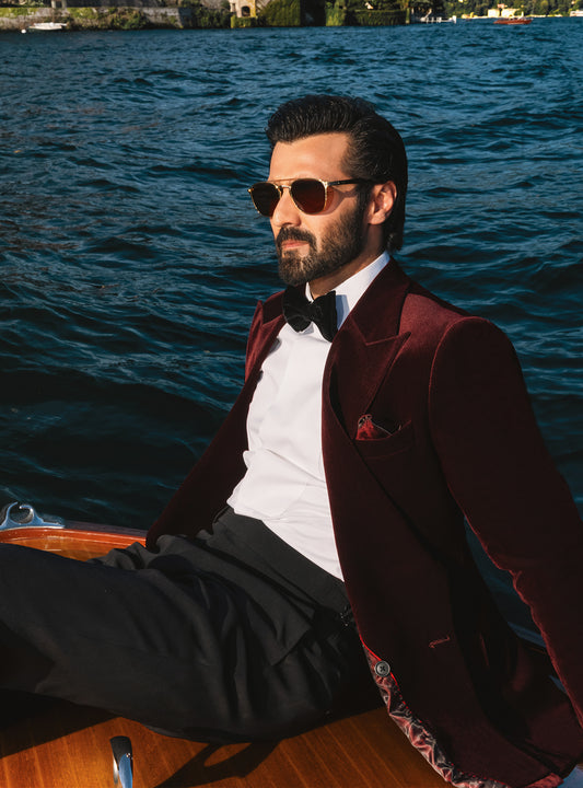 MAROON VELVET TWO PIECE SUIT