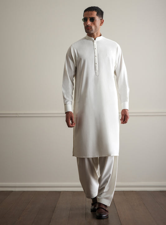 OFF-WHITE CLASSIC KAMEEZ SHALWAR