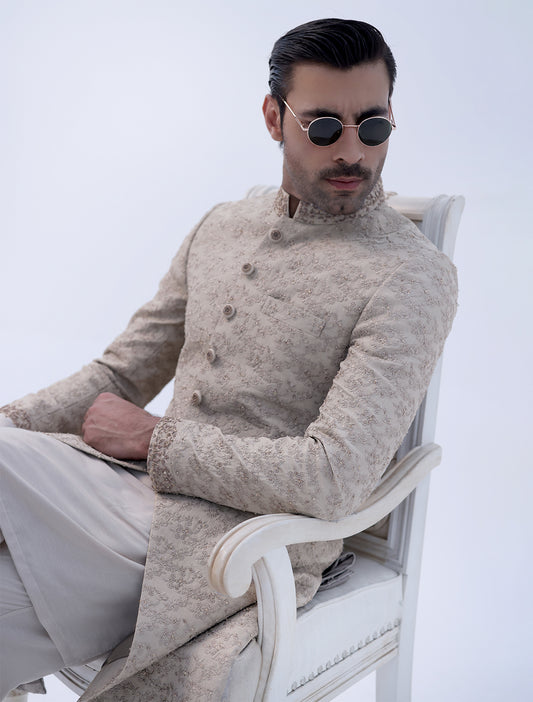 IVORY HEAVY EMBROIDERED SHERWANI