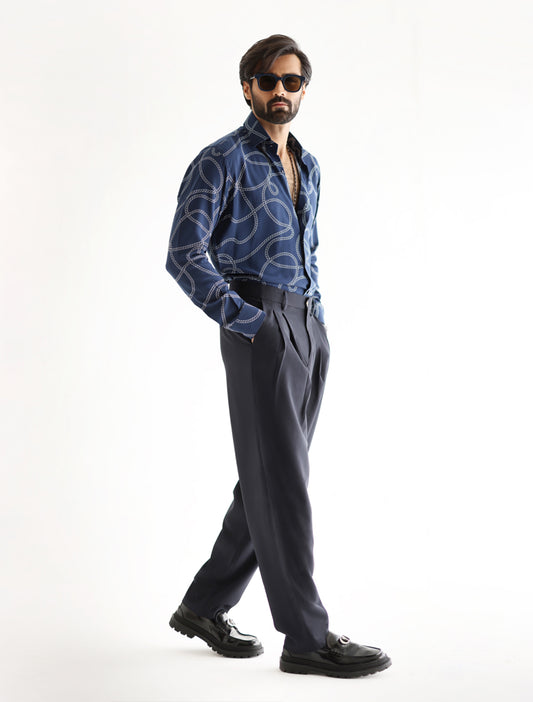 BLUE ROPE PRINT SHIRT