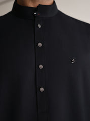 BLACK TEXTURED KAMEEZ SHALWAR