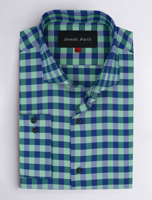 BLUE GREEN CHECKERED SHIRT