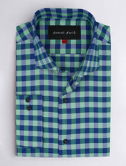 BLUE GREEN CHECKERED SHIRT