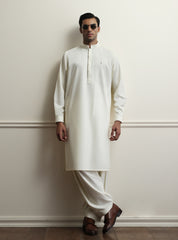 CREAM TEXTURED KAMEEZ SHALWAR
