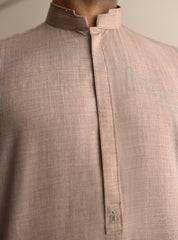 BEIGE TEXTURED KAMEEZ SHALWAR