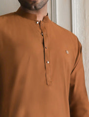 TAN COTTON SILK KURTA PAJAMA