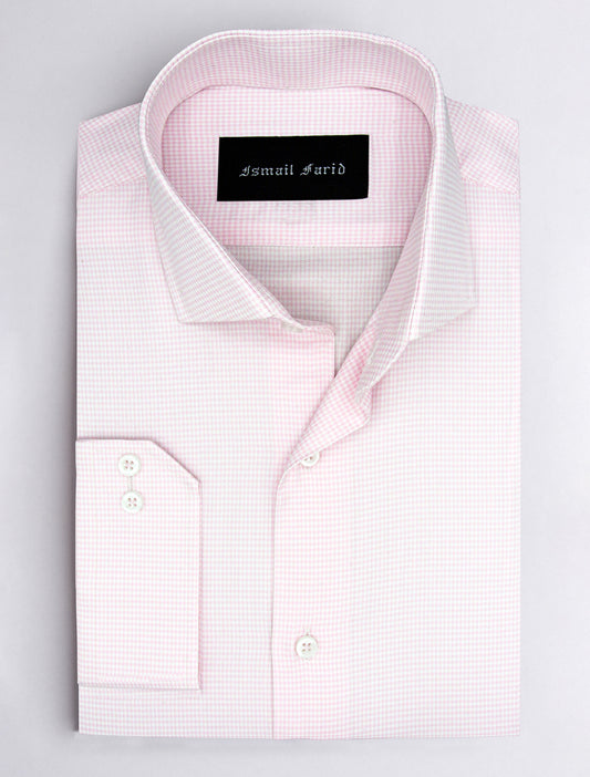 LIGHT PINK HARRING BONE SHIRT