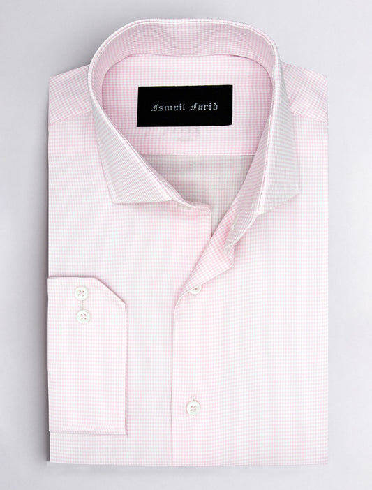 LIGHT PINK HARRING BONE SHIRT