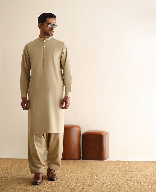 LIGHT BROWN KAMEEZ SHALWAR