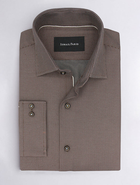 BROWN MICRO-DOTTED SHIRT