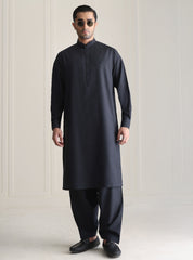 GRAY TEXTURED KAMEEZ SHALWAR