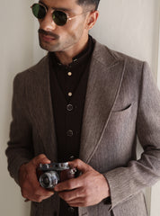 BROWN TWO BUTTONS BLAZER