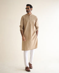 LIGHT BROWN EMBROIDERED KURTA