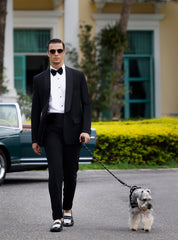 BLACK SHAWL LAPEL TUXEDO SUIT