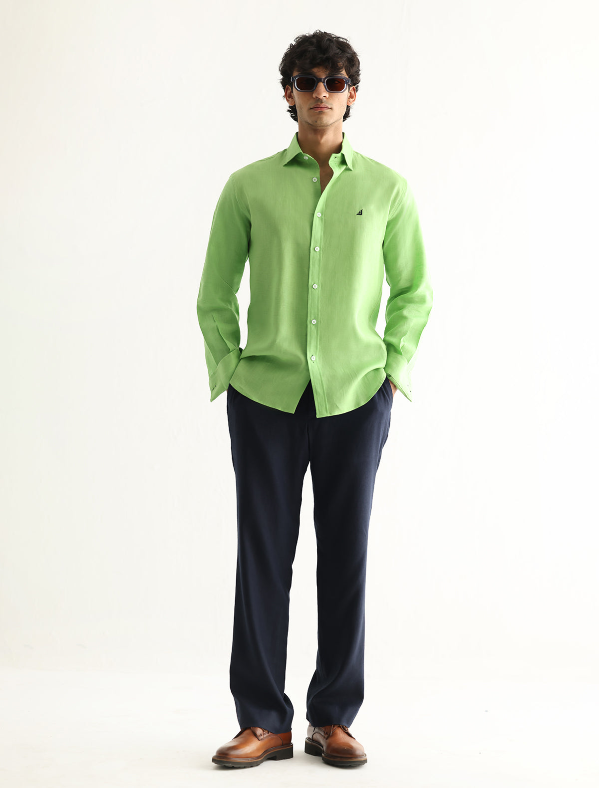 LIME GREEN LINEN SHIRT Ismail Farid LIME GREEN LINEN SHIRT Ismail Farid