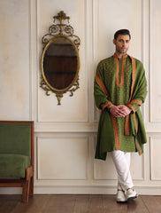 GREEN EMBROIDERED KURTA