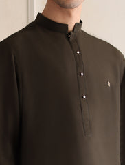 GREEN COTTON SILK KURTA PAJAMA