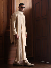 BEIGE HAND EMBROIDERED KURTA