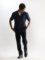 NAVY FLORAL PRINT SHIRT