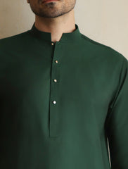 EMERALD GREEN COTTON SILK KURTA PAJAMA