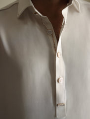 PEARL WHITE APPLIQUE KAMEEZ SHALWAR
