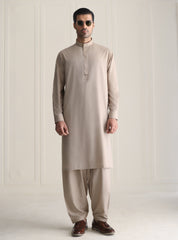 BEIGE TEXTURED KAMEEZ SHALWAR