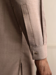 BEIGE TEXTURED KAMEEZ SHALWAR