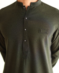GREEN TEXTURED KURTA PAJAMA