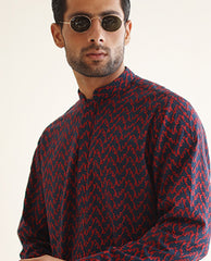 NAVY EMBROIDERD KURTA