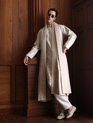 LIGHT IVORY EMBROIDERED KURTA