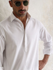 WHITE COTTON OXFORD TEXTURE KAMEEZ SHALWAR
