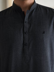 GRAY TEXTURED KAMEEZ SHALWAR
