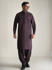 PURPLE GOLD DETAILED KAMEEZ SHALWAR