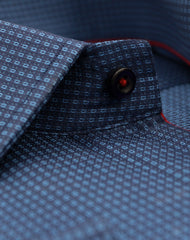 NAVY BOX PATTERN SHIRT