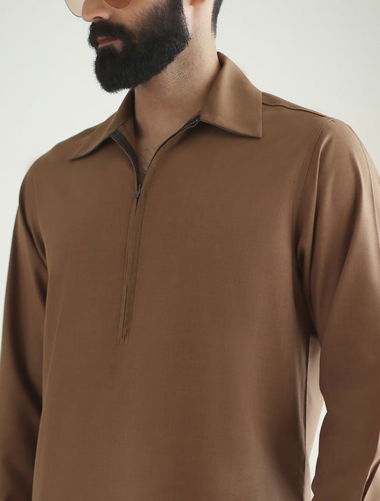 TAN DESIGNER KURTA PAJAMA