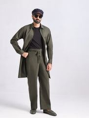 GREEN DESIGNER KURTA WITH FARSHI PAJAMA