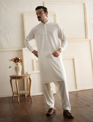 OFF-WHITE KAMEEZ SHALWAR