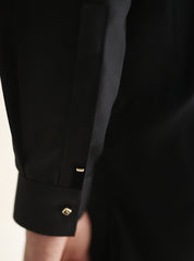 BLACK TEXTURED KURTA PAJAMA