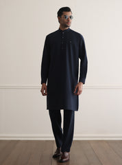BLUE TEXTURED KURTA PAJAMA