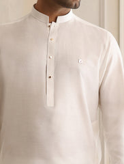 OFF-WHITE COTTON SILK KURTA PAJAMA