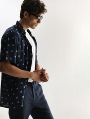 NAVY FLORAL PRINT SHIRT