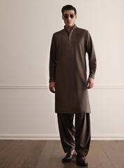 TAUPE TEXTURED KAMEEZ SHALWAR