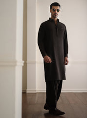 BROWN TEXTURED DESIGNER KAMEEZ SHALWAR