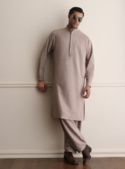 BEIGE TEXTURED KAMEEZ SHALWAR